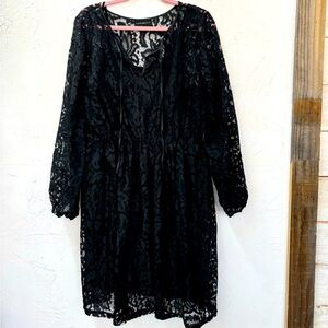 Lane Bryant Black Lace Overlay Dress Sz 18/20